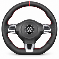 DHStyling stitch-on steering wheel cover for matching VW Golf MK6 GTI GTD R, Polo GTI R-Line, Scirocco, CC R-Line and Tiguan R-Line steering wheels within the listed 2009–2018 fitment years
