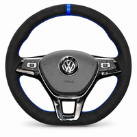 DHStyling made-to-order stitch-on steering wheel cover for matching VW Golf MK6, Golf Plus, Polo, Tiguan, Touran, Caddy and Jetta steering wheels within the listed 2009–2016 fitment years