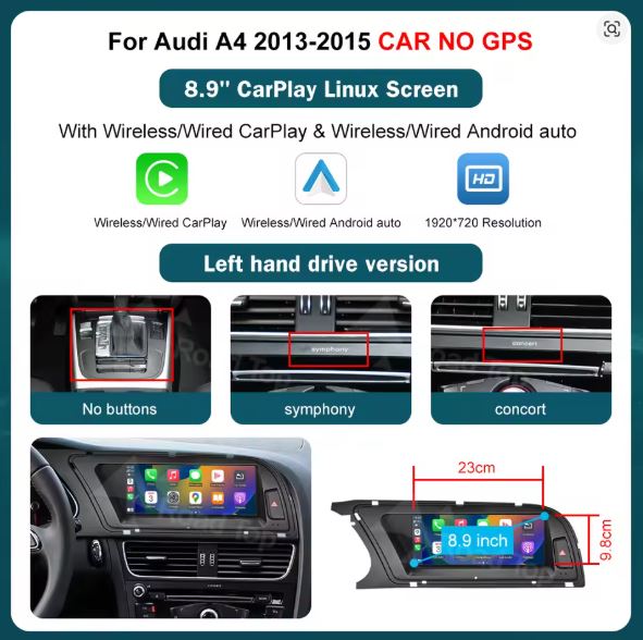 AUDI A4 2013-2015 CARPLAY SCREEN