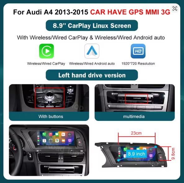 AUDI A4 2013-2015 CARPLAY SCREEN