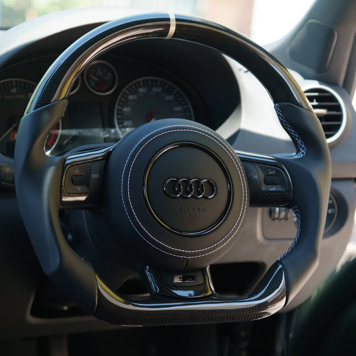 Audi A3 S3 RS3 Custom Carbon Fibre Flat Bottom Steering Wheel 8P 2006-2013