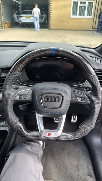 Audi Q3 Custom Carbon Fibre Flat Bottom Steering Wheel F3 2018-2019