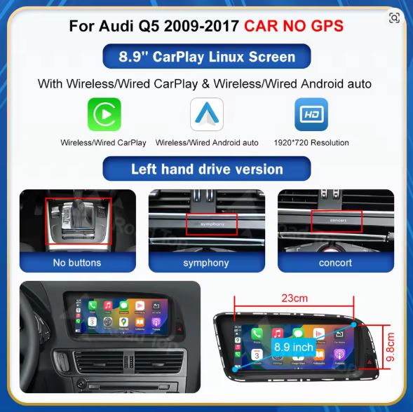 AUDI Q5 2009-2017 CARPLAY SCREEN