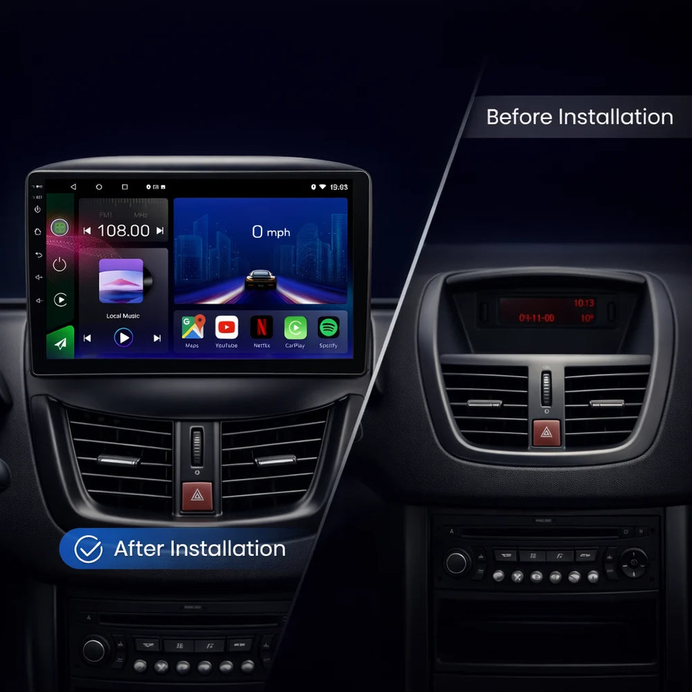 Peugeot 207 & 207 CC Android 15 Car Stereo Head Unit (2006–2014)
