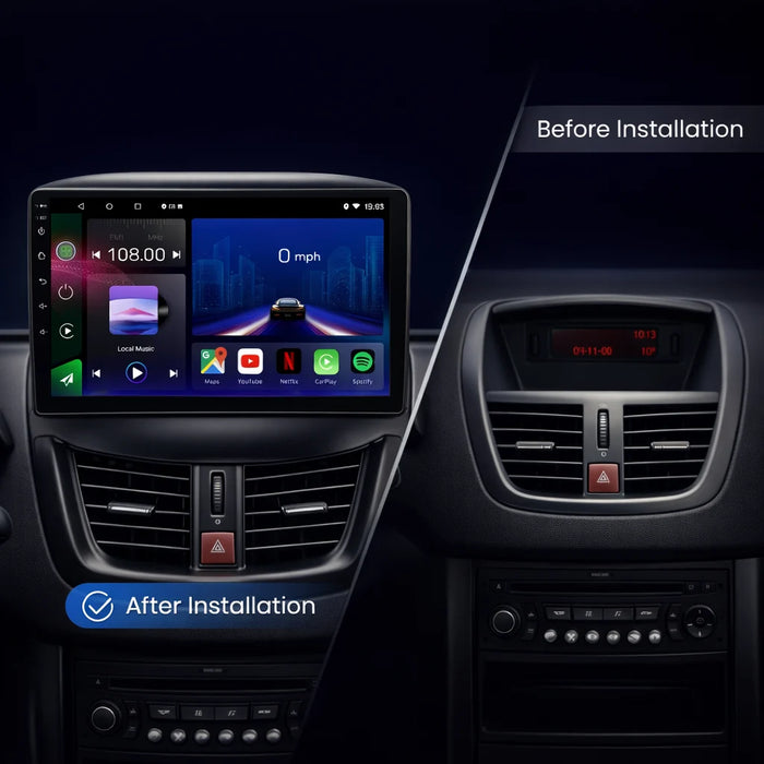 Peugeot 207 & 207 CC Android 15 Car Stereo Head Unit (2006–2014)