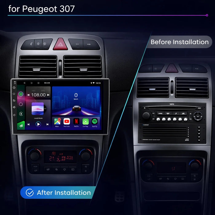 Peugeot 307 & 307 CC Android 15 Car Stereo Head Unit (2001–2013)