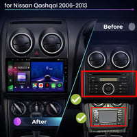 Nissan Qashqai 2006–2013 Android 15 touchscreen car stereo with Wireless Apple CarPlay and Android Auto
