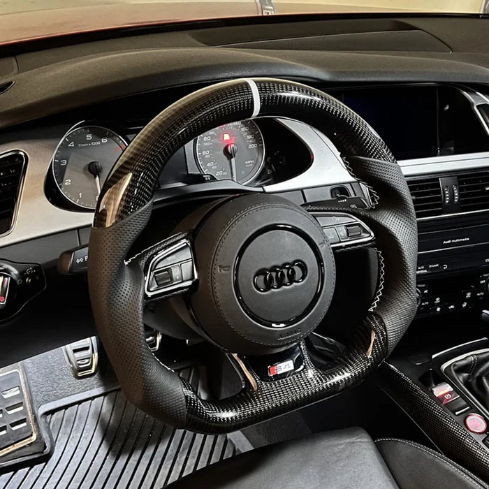 Audi A5 S5 RS5 Custom Carbon Fibre Flat Bottom Steering Wheel B8.5 2012-2016