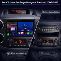 Citroën Berlingo and Peugeot Partner 2008–2018 Android 15 car stereo with Wireless Apple CarPlay and Android Auto

