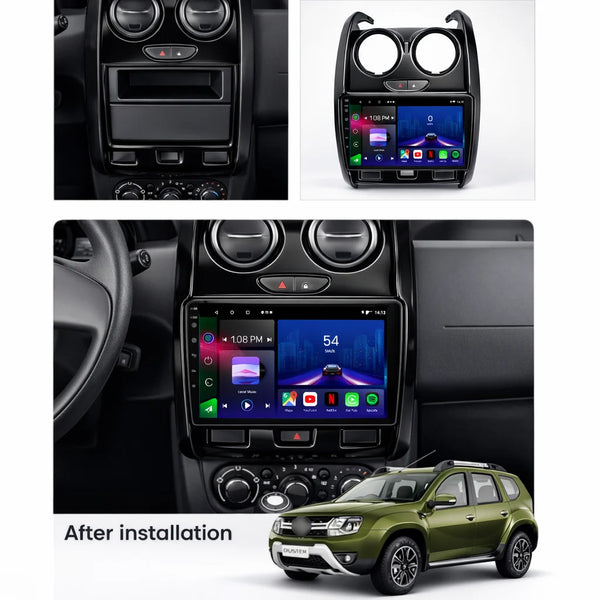 Dacia Duster 2015–2018 Android 15 car stereo with Wireless Apple CarPlay and Android Auto
