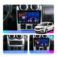 Dacia Logan Sandero and Duster 2009–2015 Android 15 touchscreen stereo with Wireless Apple CarPlay and Android Auto
