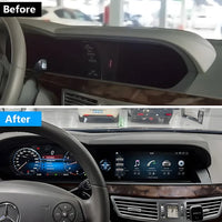 DHStyling dual screen and digital cockpit upgrade for Mercedes-Benz S-Class W221 2005–2013, available in RHD and LHD versions