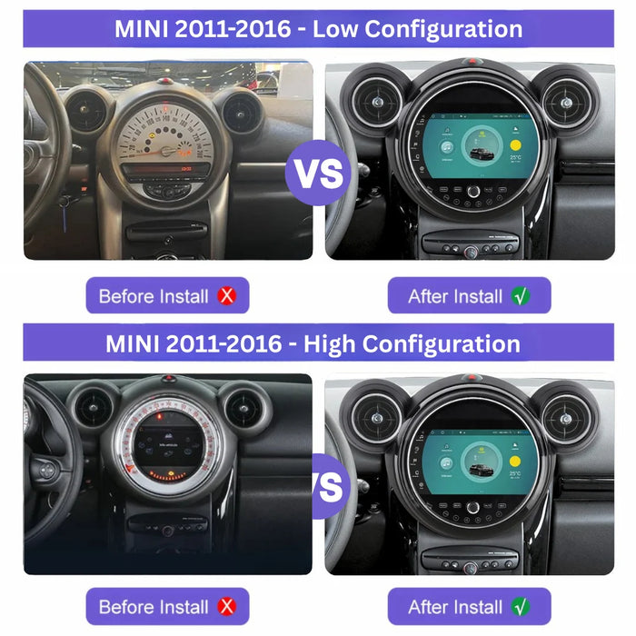 MINI R51, R56 & R60 Android 15 Car Stereo Head Unit (2010–2017)