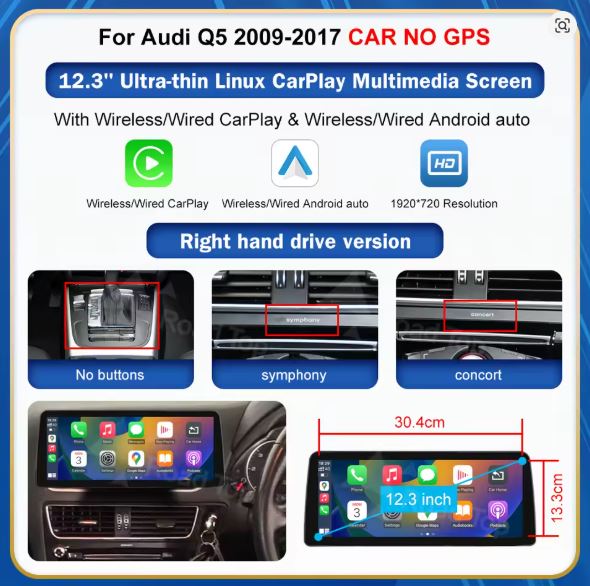 AUDI Q5 2009-2017 CARPLAY SCREEN