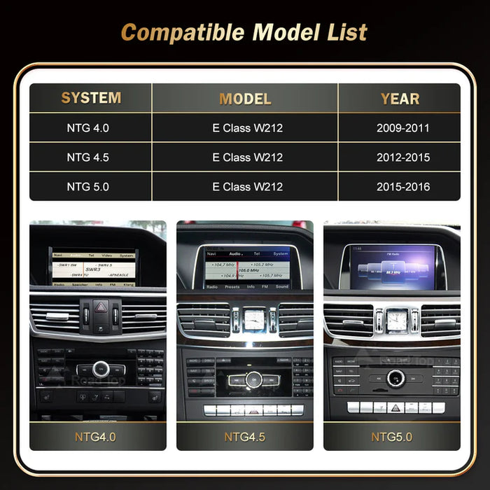 Mercedes E Class W212 CarPlay Screen 2009 - 2016