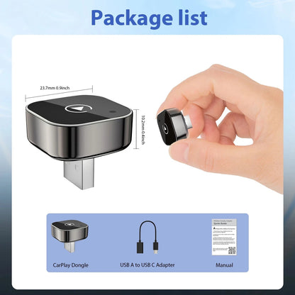 2-in-1 Wireless CarPlay Android Auto Adapter Plug & Play USB for iPhone Android