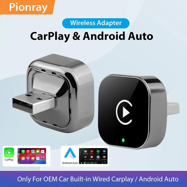 2-in-1 Wireless CarPlay Android Auto Adapter Plug & Play USB for iPhone Android