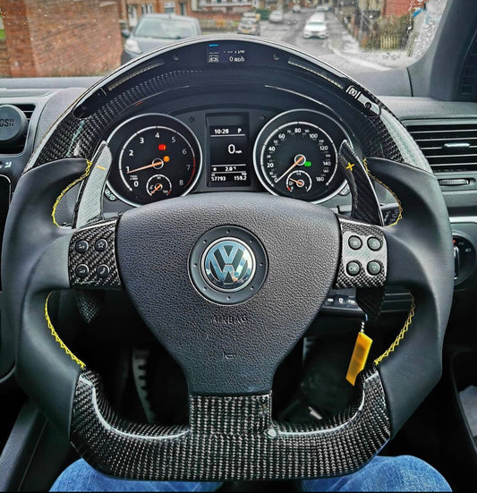 Volkswagen Golf Mk5 Carbon Fibre Flat Bottom Wheel