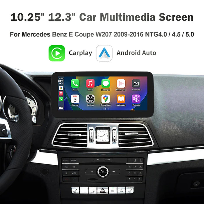 Mercedes E-Class Coupe C207 A207 Linux Apple CarPlay & Android Auto Screen Upgrade