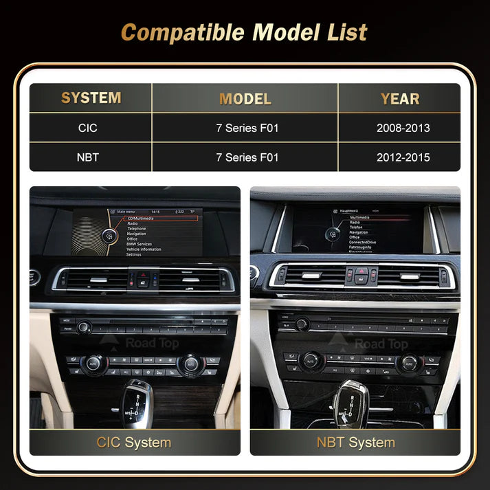 BMW 7 Series Linux Apple CarPlay & Android Auto Screen (F01/F02)