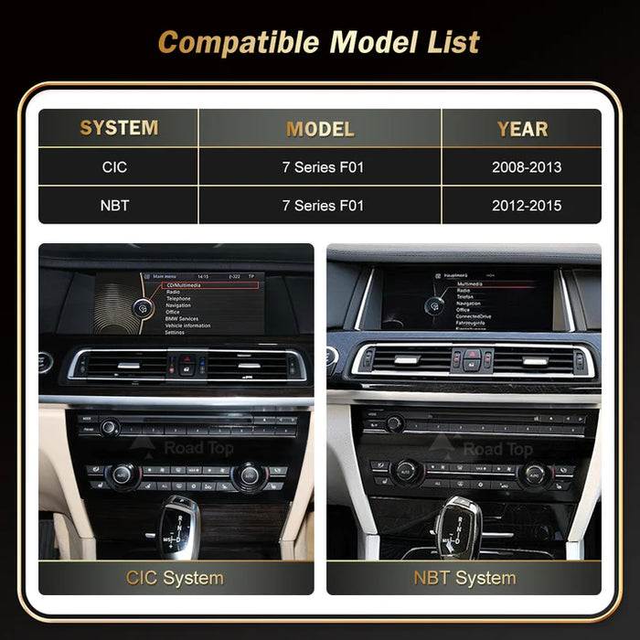 BMW 7 Series Linux Apple CarPlay & Android Auto Screen (F01/F02)