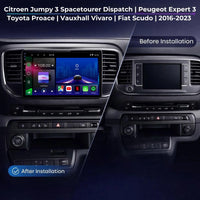 Android 15 car stereo for Citroën Dispatch Peugeot Expert Vauxhall Vivaro Toyota Proace and Fiat Scudo
