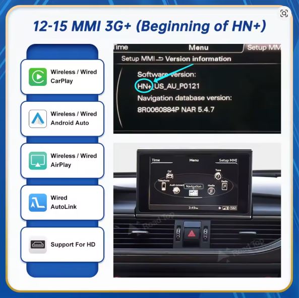 Audi Q3/RS Q3 Android Screen with CarPlay & Android Auto (2013–2019)
