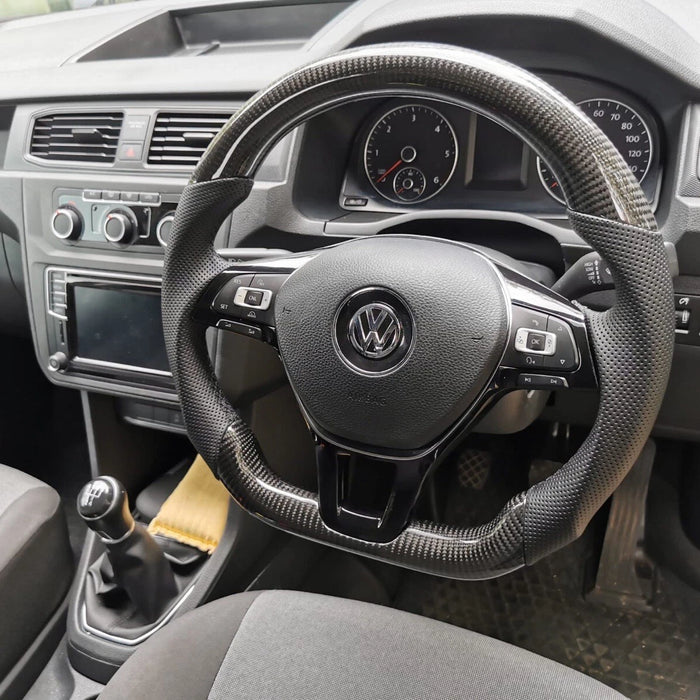 VW Caddy MK4 Flat Bottom Carbon Fibre Steering Wheel 2016-2020