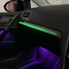 Volkswagen Golf MK7 and MK7.5 dynamic ambient lighting kit with passenger dashboard trim and four replacement door trims for 2013–2020 models
