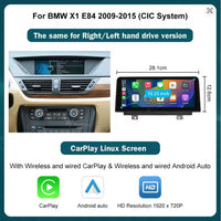BMW X1 E84 CARPLAY SCREEN 2009 - 2015