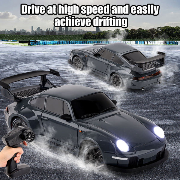 Porsche Style RC Drift Car 1:24 Scale 4WD 2.4GHz Remote Control Racing Car with Drift Mode & LED Lights