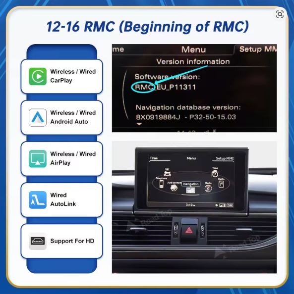 Audi Q3/RS Q3 Android Screen with CarPlay & Android Auto (2013–2019)