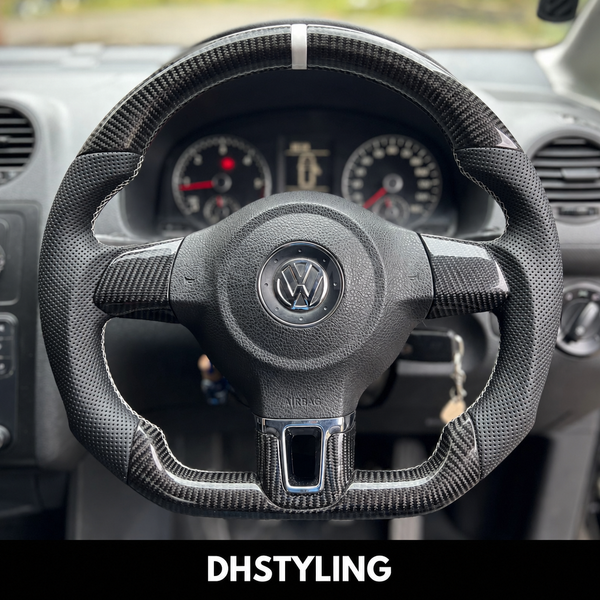 Volkswagen Jetta MK6 Custom Carbon Fibre Flat Bottom Steering Wheel 2010-2014
