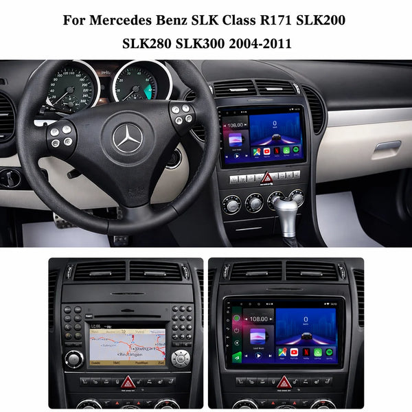 Mercedes SLK R171 2004–2011 Android 15 car stereo with Wireless Apple CarPlay and Android Auto
