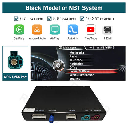 Wireless CarPlay for BMW 1 2 Series F20 F21 F22 F23 F45 2011-2020 NBT EVO with Mirror Link AirPlay Car Play Functions