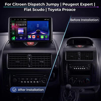 Citroën Jumpy Peugeot Expert Fiat Scudo and Toyota Proace Android 15 car stereo with Wireless CarPlay and Android Auto
