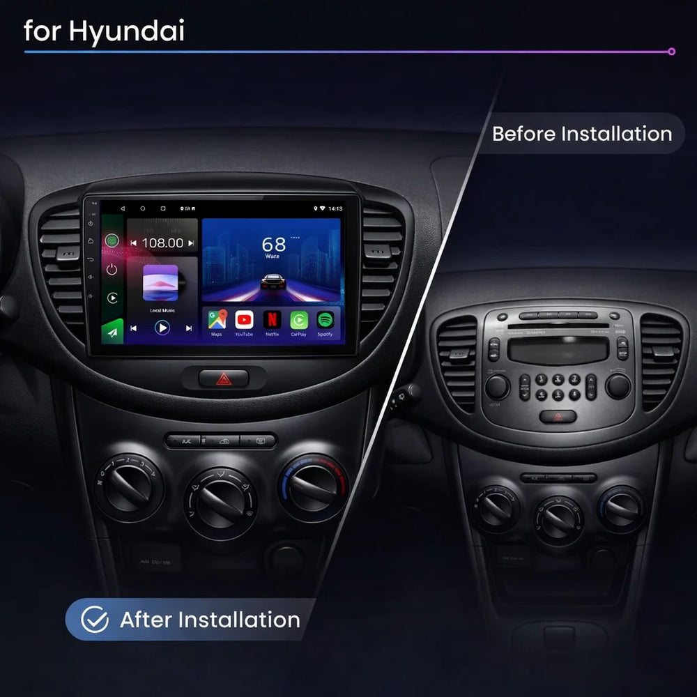 Hyundai i10 Android 15 Car Stereo Head Unit (2007–2013)