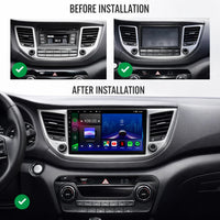 Hyundai ix35 and Tucson 2015–2018 Android 15 touchscreen car stereo with Wireless Apple CarPlay and Android Auto
