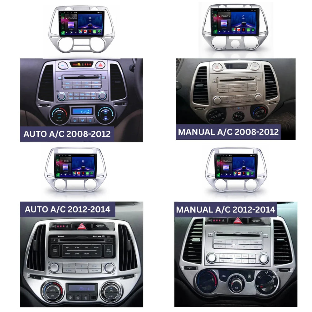 Hyundai i20 Android 15 Car Stereo Head Unit (2008–2014)
